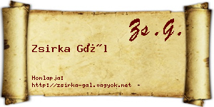 Zsirka Gál névjegykártya